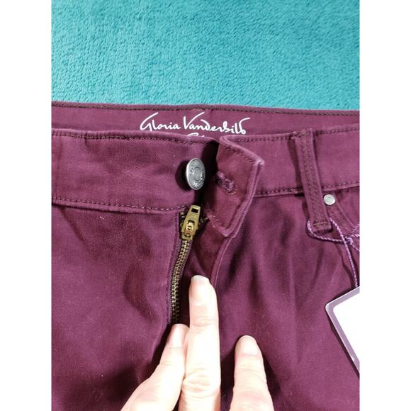 Gloria Vanderbilt Jeans Sz 14 Womens Purple Low Rise Sadie Slim Straight NWT - Picture 9 of 16